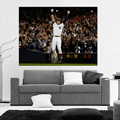 Derek Jeter Walk Off Final Game Walk Off Hit Huge 36 x 24 Canvas NY Yankees