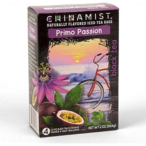 China Mist Iced Tea – Primo Passion Black Tea Infusion – Refreshing and Delicious – Each Tea Bag Yields 1/2 Gallon – 4 bags. Cover