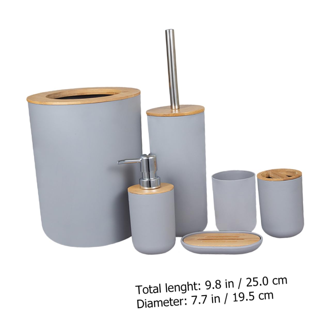 MAGICLULU Utensilios De Baño Bote De Basura Soporte para Cepillo De Dientes Vaso para Enjuague Bucal y Botella De Loción