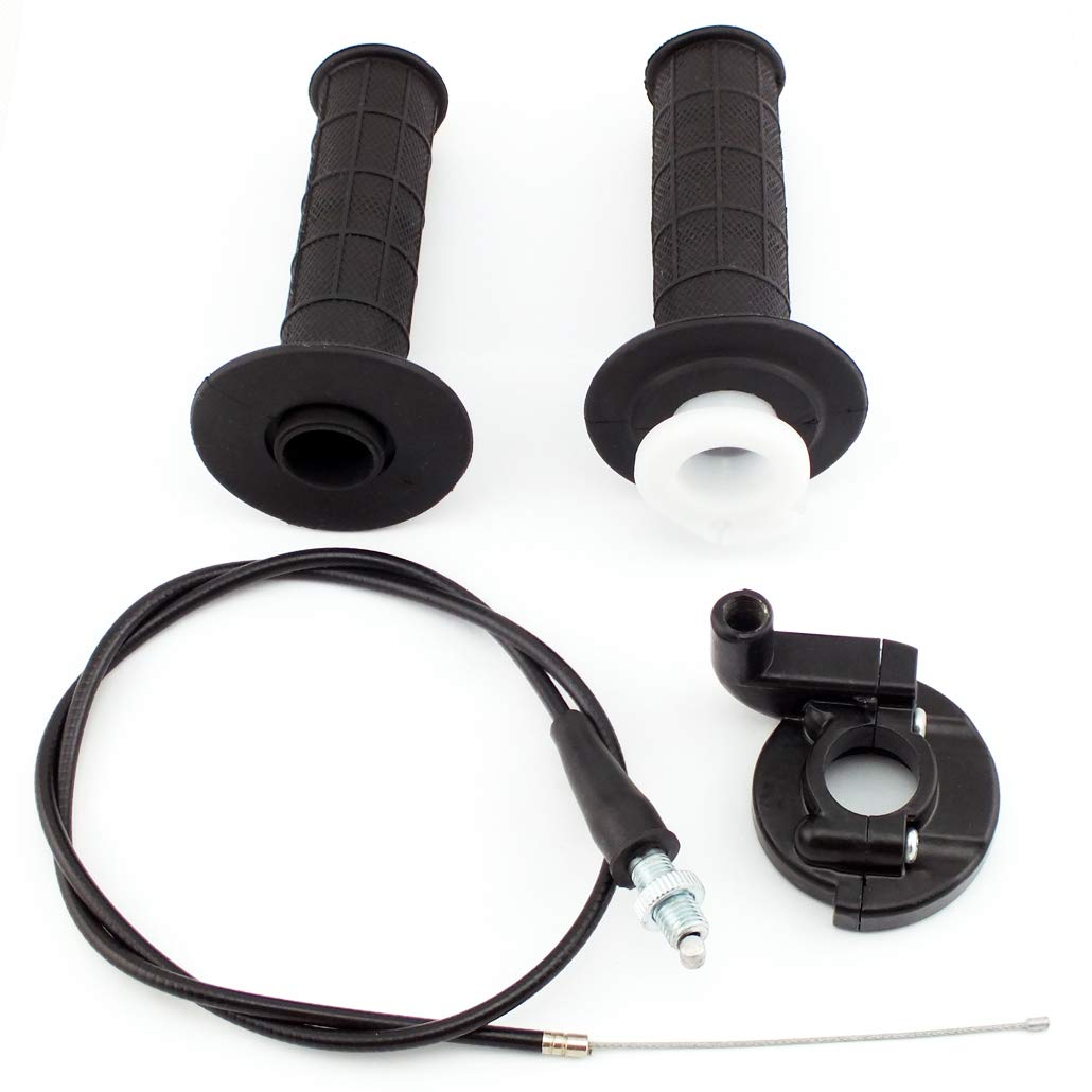 QAZAKY Twist Throttle Accelerator Handle Grip Cable Set for Mini Baja Mb165 Mb200 5.5hp 6.5hp 196cc 200cc Doodlebug Bike 7/8" 22mm Handlebars