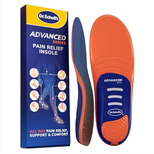Dr. Scholl’s Advanced Pain Relief Insoles for Men Women, Heavy Duty Orthotics Inserts for Work Shoes & Boots, Plantar Fasciitis & Arch Support, Flat Feet, Shock-Absorbing, Supports up to 340 lbs