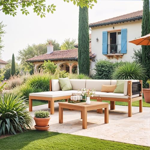 Devoko DV240362-5 Pieces Outdoor Sectional Couch Patio Sectional Sofa thumb #5