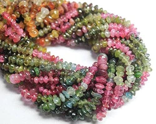 Perles rondelles de tourmaline pastèque naturelle haut de gamme pour bijoux fins