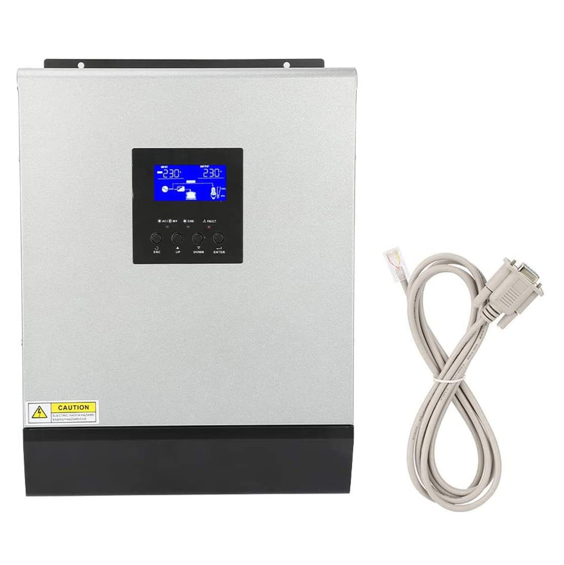 3KVA 2400W/5KVA 4000W hybrydowy falownik solarny, 24V/48V wysokiej częstotliwości czysta fala sinusoidalna inwerter sieciowy z wyświetlaczem LCD, wsparcie zasilania/generatora/ładowania słonecznego,