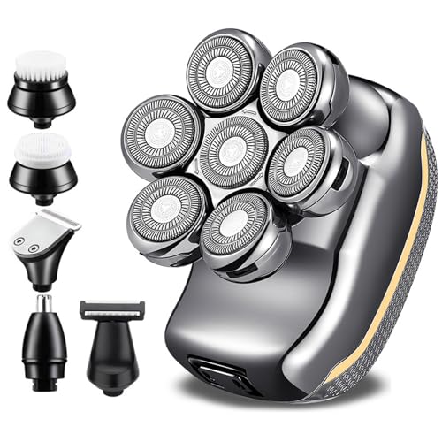 Rasoir électrique 6 en 1 pour homme rasage étanche IPX7 sous la douche