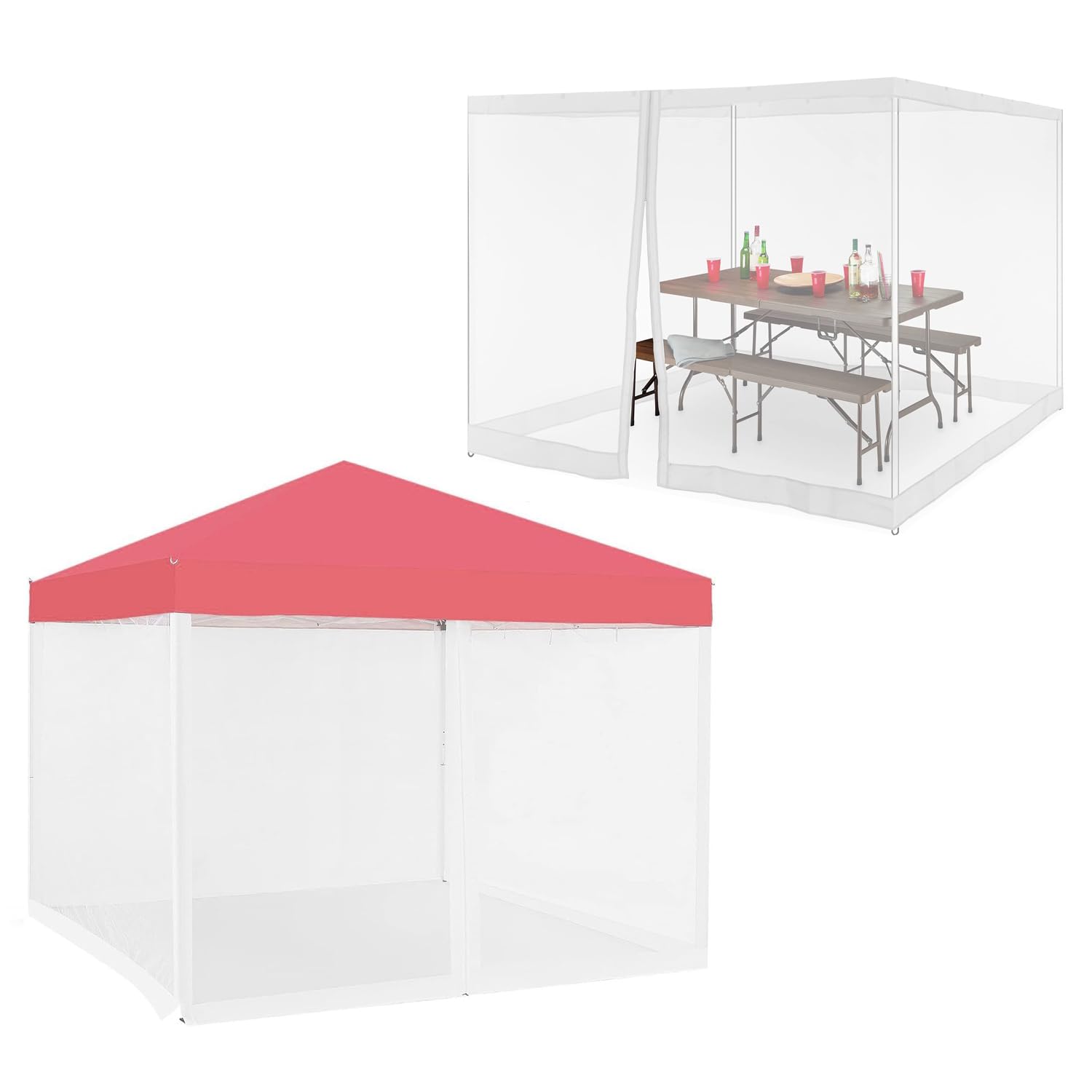 Moustiquaire de Remplacement pour Gazebo,3 x 3m