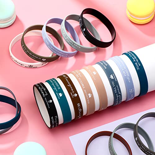 HyDren 120 Pcs Religious Silicone Wristbands Christian Gift Bulk Bible Rubber Bracelets Colorful Inspirational Christian Scripture Bracelets for Women Men VBS Pastor4