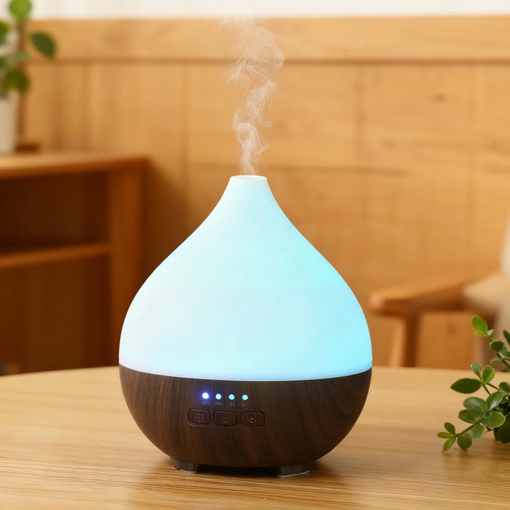 Amazon.co.jp: 【2026新登場・木目調】加湿器 アロマディフューザー