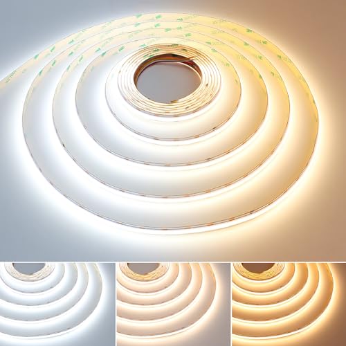 Image of GOMING 24V Spotlight Linear CCT COB LED Strip 2700-6500K 16.4ft(5M) CRI 93+ | Tunable White 624LEDs /M IP20 No-Waterproof LED Tape Lights for Home Decoration(CCT Controller and Power Supply Not Included)