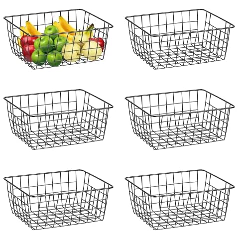 Durable Black Metal Wire Storage Baskets Cover