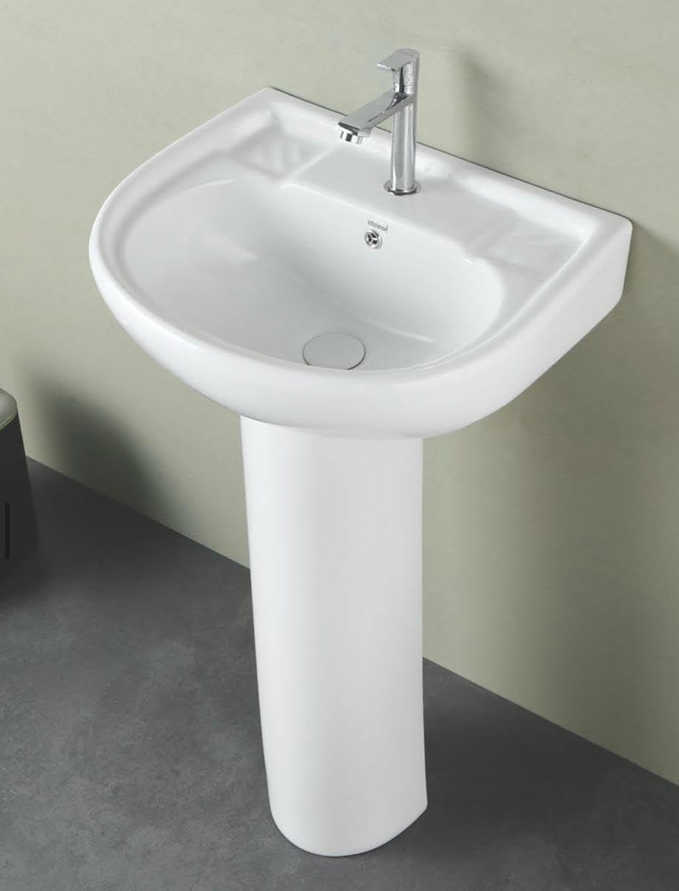 Gold Ceramic Wash Basin - Free Standing Pedestal -13
