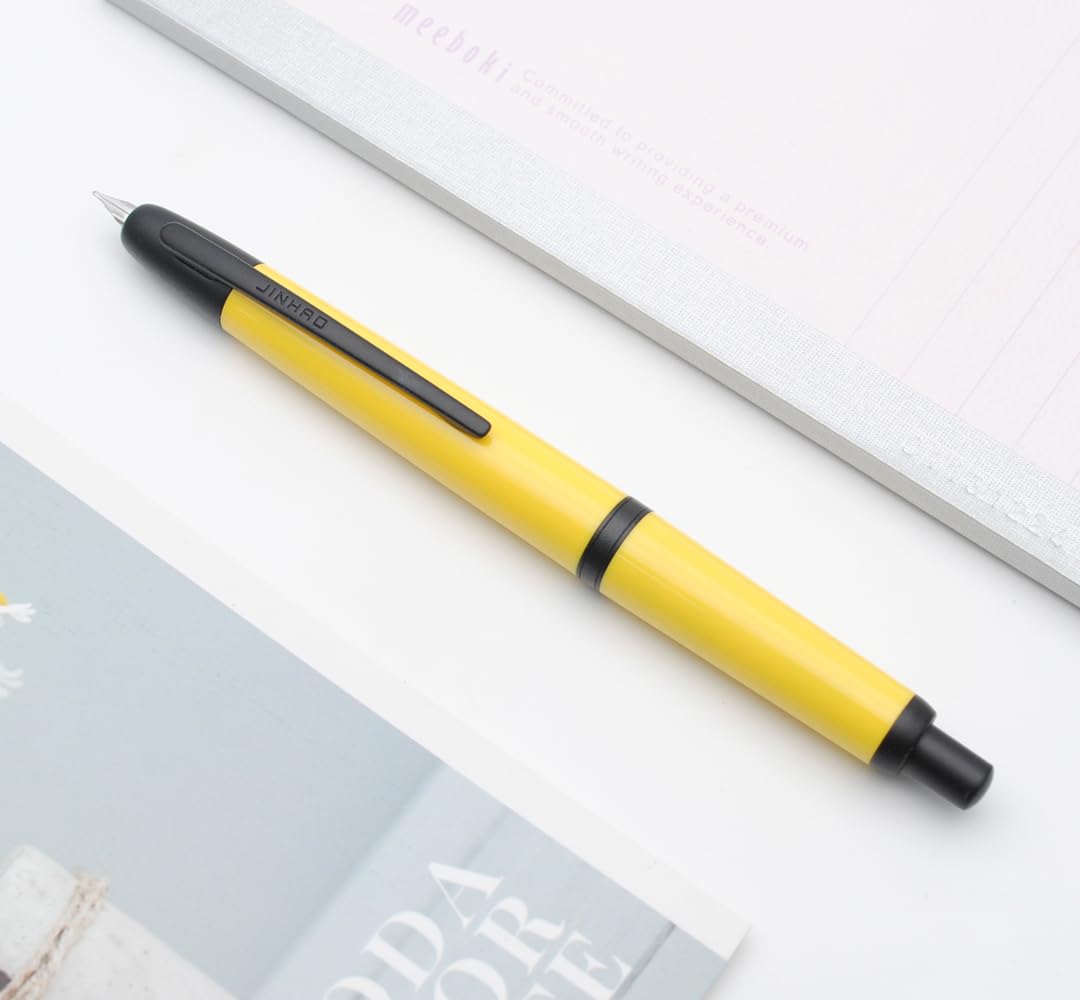 Amazon | JINHAO 20プレス万年筆 ノック式キャップレス樹脂ペン インク