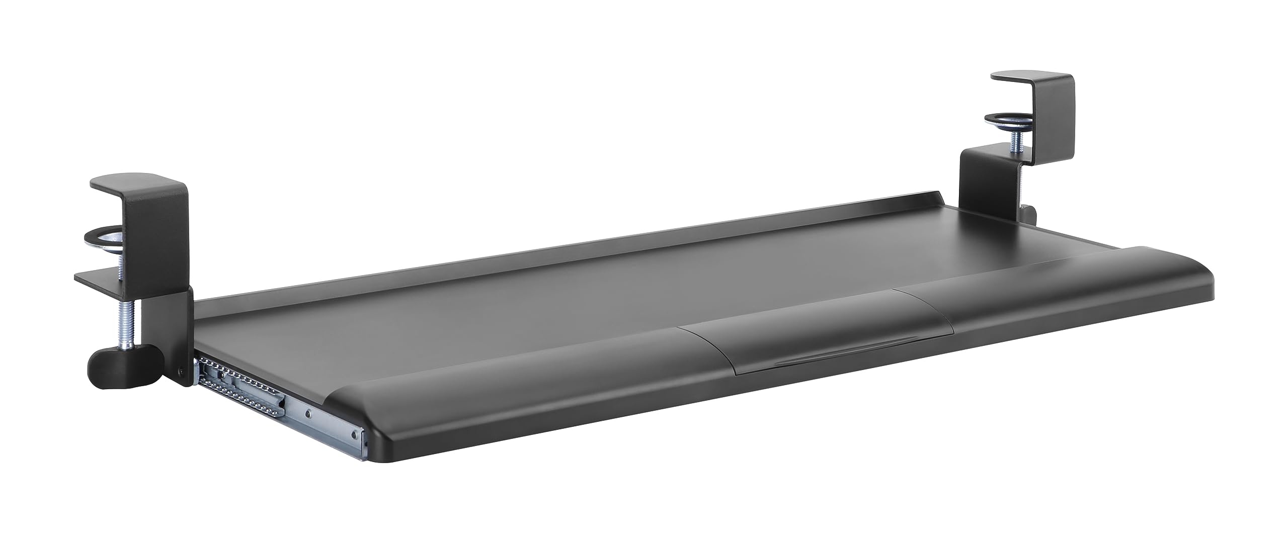 ErgoYou Clamp-On Ergonomic Keyboard Tray – Extra Spacious 27” Platform for Keyboard & Mouse – Smooth Sliding, No-Drill Installation – Fits Desks Up to 45mm Thick – Space-Saving Under-Desk Design