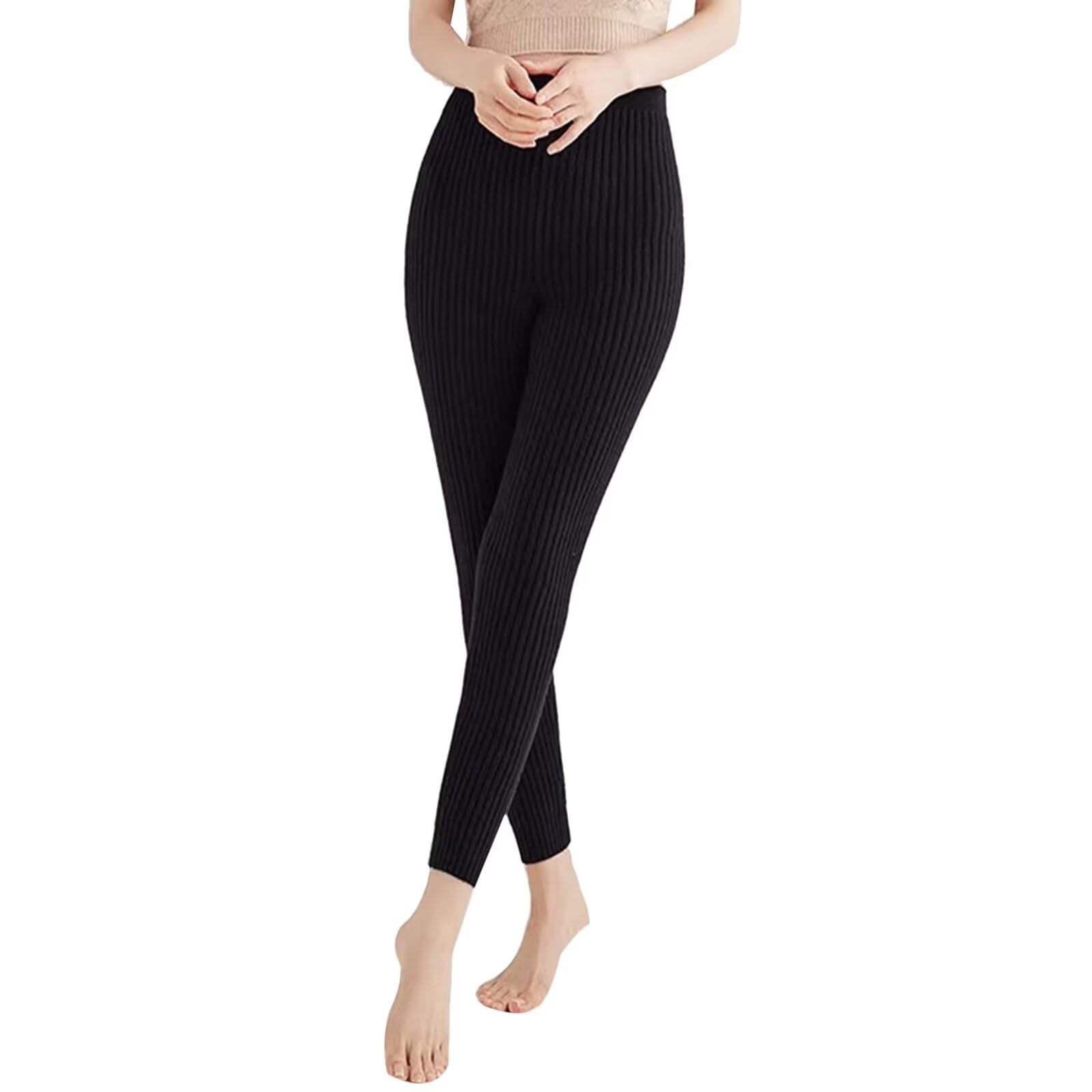 100% Cachemira Pantalones térmicos para Mujer,Pantalones de Cintura Alta para Mujer,Pantalones térmicos de Invierno para Caminar Esquiar Senderismo