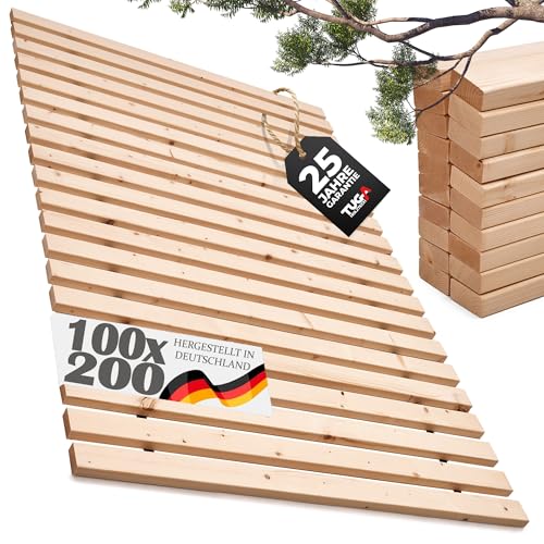 TUGA - Holztech Rollrost Lattenrost 100 x 200 cm 29mm 500kg stabilster Bettrost Rolllattenrost