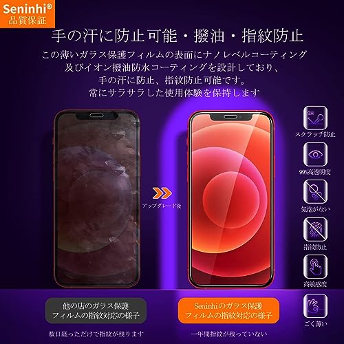 undefined iPhone 12 Mini ガラスフィルム ガイド枠付き 【2枚強化ガラス+2枚レンズ保護+ガイド枠】 Apple iPhone12mini フィルム レンズフィルム 指紋防止 レンズ/液晶 保護フィルム 硬度9H 耐衝撃 飛散防止 自動吸着 気泡ゼロ ラウンドエッジ加工 超薄 超高質感 貼り付け簡単 の商品画像 3
