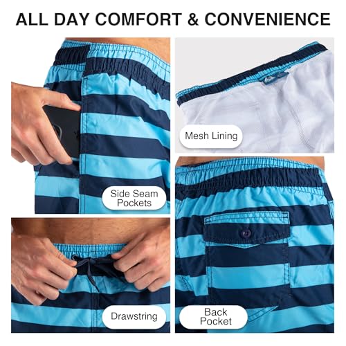 Image of Kanu Surf Men's Troy Stripe Swim Trunks
