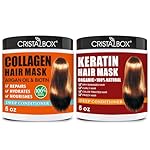 2 Pack Collagen Hair Mask & Keratin Hair Mask,Keratin Hair Treatment,Repair Treatment Deep Conditioning Hair Treatment Mask for Damaged Hair,Hydrating Conditioner with Argan Oil for Dry Hair | Argan Oil, Collagen, Biotin, Hair Treatment Mask