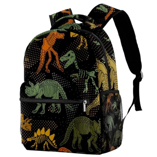 Sac à dos d'école ergonomique et léger à motif squelette tyrannosaure