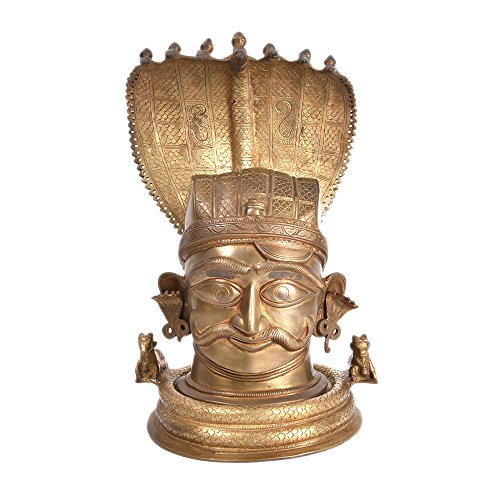 Étagère Indien Fait à la Main Laiton Nagabharanam Shiva Lingam Statue Cover