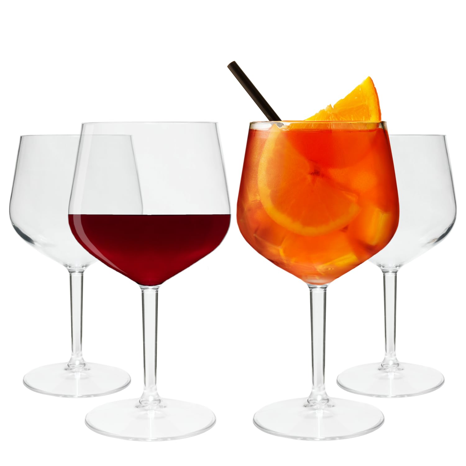 Vikko Set Di 4 Calici Da Vino Timeless Collection - Eleganti Bicchieri Con Taglio Scanalato, Lavabili In Lavastoviglie
