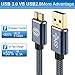 Galaxy S5/Note 3 Charger Cable, 3Pack(1ft,3.3ft,6.6ft) Sweguard USB 3.0 Micro B Cable Nylon Braided Charging Cord for Samsung Note/Tab Pro 12.2,Toshiba Seagate WD External Hard Drive, Camera (Grey)