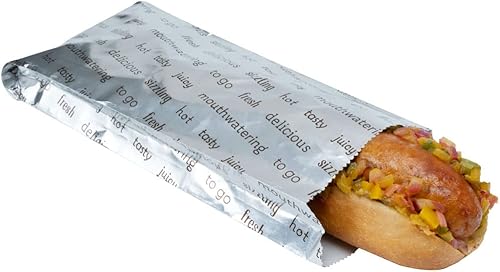 Miniatura 14 de Restaurantware Bag Tek - Bolsas para perros calientes de 3.7 x 1.2 x 9.2 pulgadas, 100 envoltorios pequeños para perros calientes, resistentes al