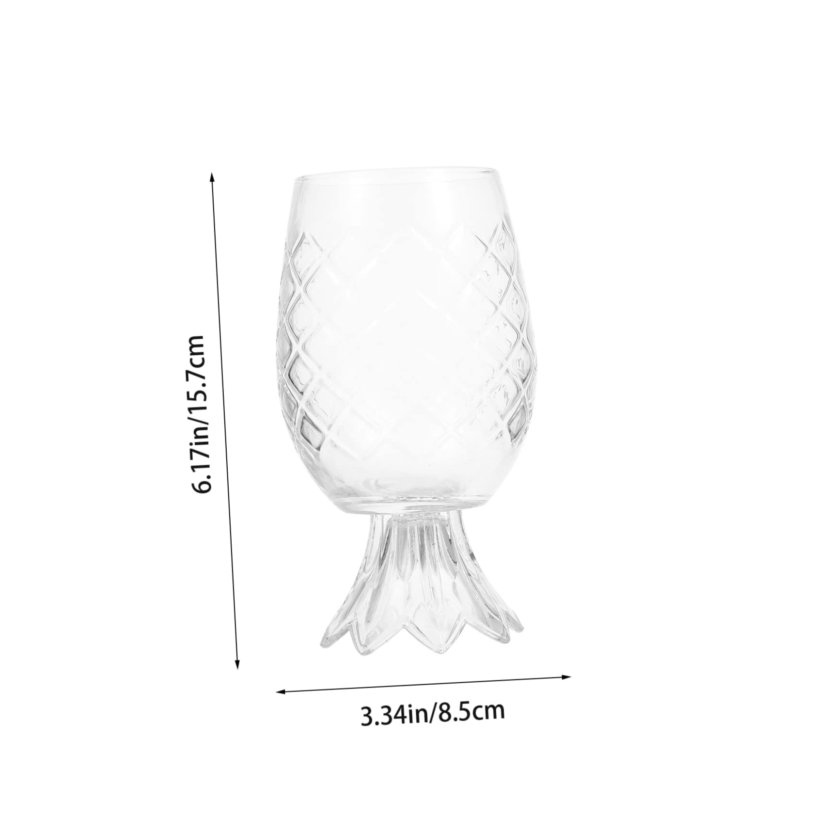 Cabilock Cocktail Decorative Glasses 440ml Pineapple Drinking Cup Glasses for Iced Drinks Bar Decor