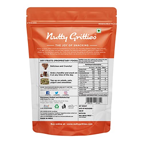 Image of Nutty Gritties Spicy Trail Mix 200g - Roasted Spicy Flavoured Almond, Dried Apple, Peanut, Cranberries| Mix Seed Pumpkin Seed, Sunflower Seed, with Black Raisin | Healthy Snack, Zero Oil,