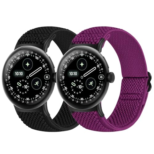 Yunshare Elastisches Armband Kompatibel mit Google Pixel Watch 4 3 41mm/Google Pixel 2 1 Uhrenarmband Dehnbares Verstellbares Armband aus Weichem Sport Nylon für Damen Herren