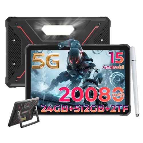 HOTWAV R9 Ultra 5G Tablet Rugerizada Android 15(2025), 24GB + 512GB/TF 2TB Tablets, 120HZ 2K 11