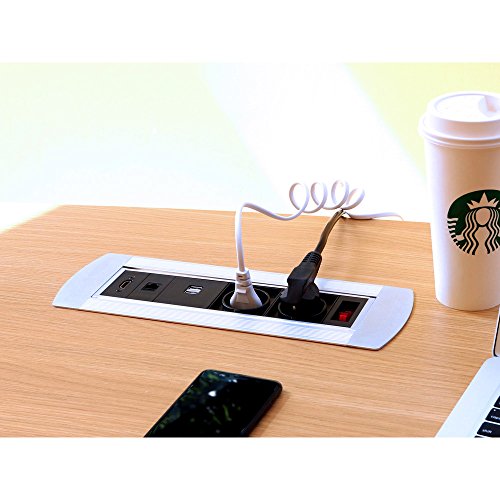 NCC-Licht Multi Tischsteckdose 2 x Schuko 2 x USB 1 x RJ45 1 x HDMI mit Schalter