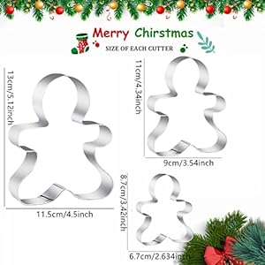 3pcsgingerbreadmancookiecutters512434342largechristmascookiecuttersstainlesssteelholidaycookiecuttersshapesforbakinggift  Urban Country Home Decor 3pcs gingerbread man cookie cutters 512 434 342 large christmas cookie cutters stainless steel holiday cookie cutters shapes for baking gift  urban country home decor