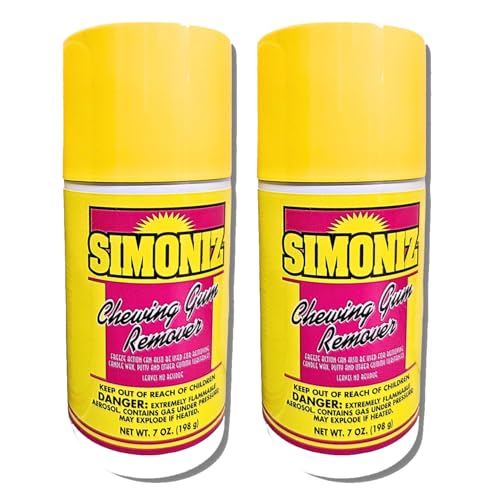 Simoniz Chewing Gum Remover Spray 7 Oz - 2 Pack - Targets Stubborn Residues & Adhesives on Carpet,...