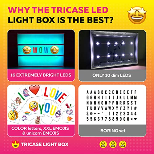Cinema Light Box With Letters – Marquee Color Changing Light Box Sign With 386 Black & Color Letters & Emoji & 2 Markers- Premium Light Up Letter Board – 16 Dimmable Remote-Controlled Colored Options #TOP7