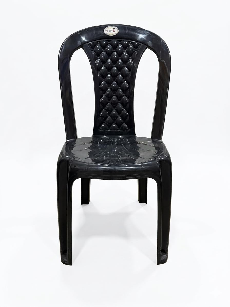 Premium Plastic Chair for Home & Outdoor Use | Heavy Duty Arm Chair | Strong & Durable Moulded Chair | Comfortable Backrest Design | Lightweight Stackable Chair (Black) (1)-image-41