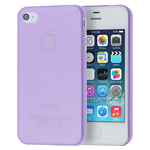 doupi UltraSlim Funda para iPhone 4 4S, Finamente Estera Ligero Estuche Protección, Morado Cover