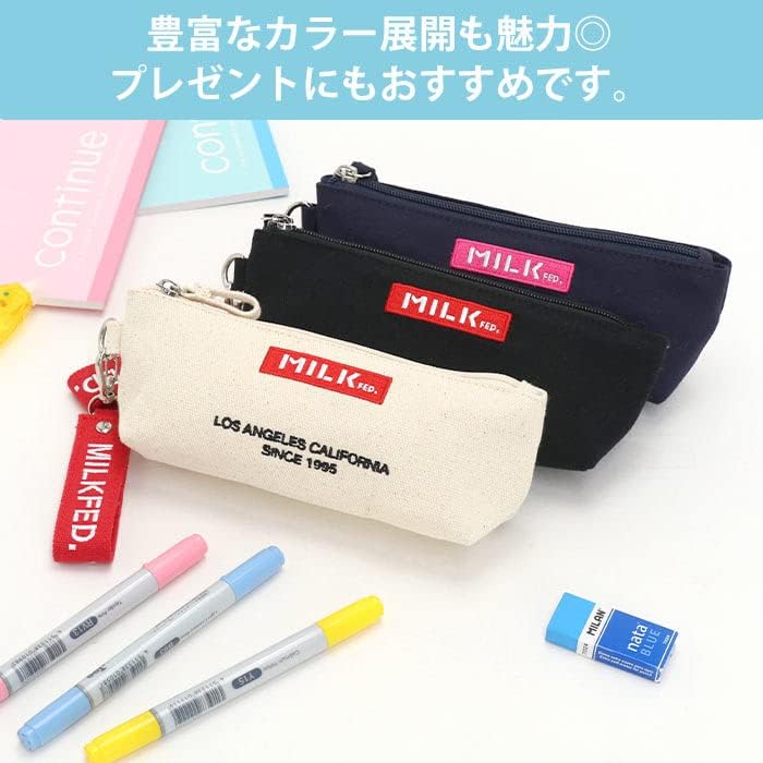 [ミルクフェド] ペンケース EMBROIDERED BAR PENCIL CASE MILKFED 103211054026
