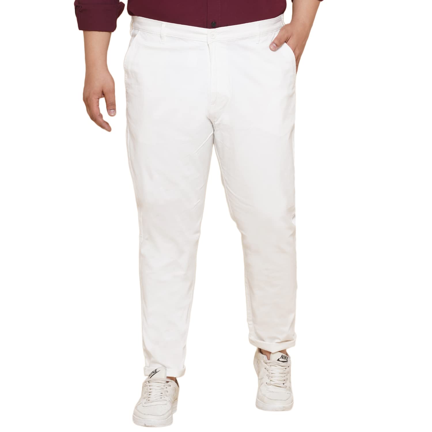 Gypsohila Stylish Chino Pants/White 36