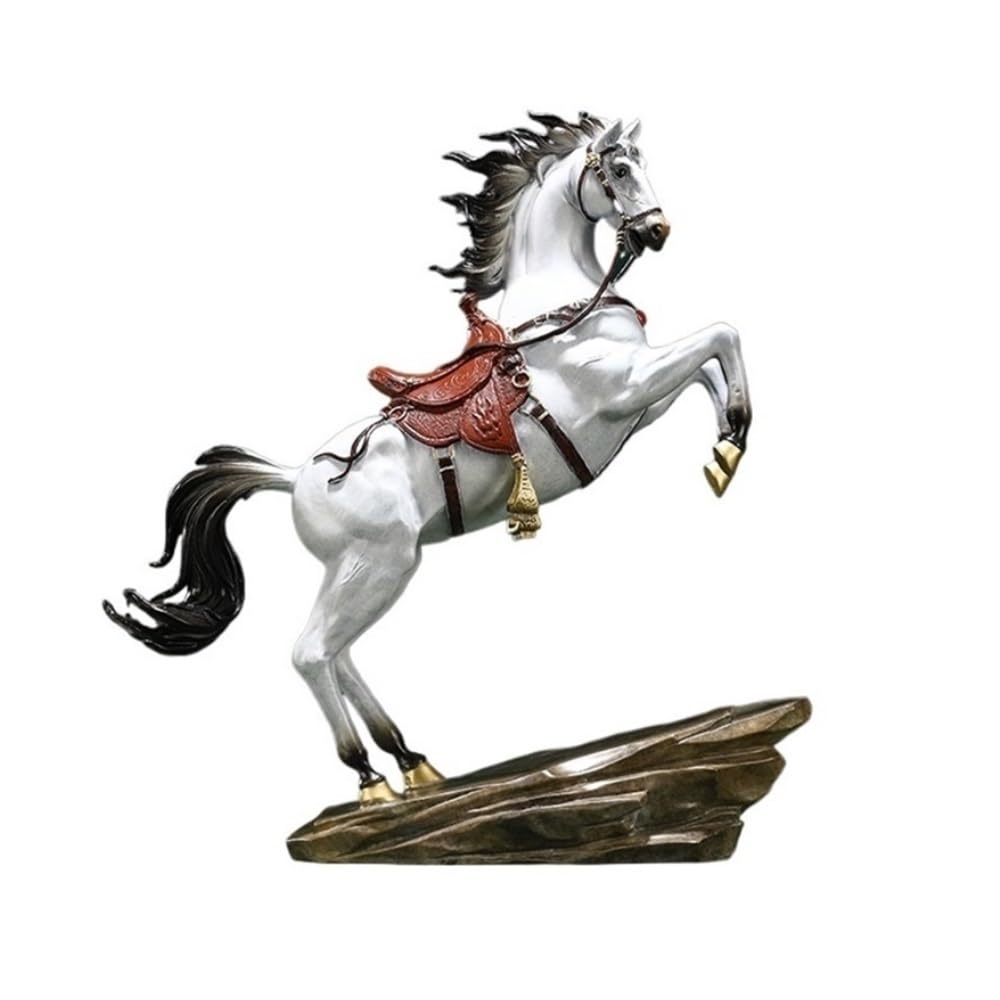 zhuyanbo007 Desk Statue, Horse Ornaments for Home Living Room and Office, High-end Decorations for Housewarming and Opening Gifts(White)