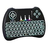 【Hochempfindliches Touchpad】Das Touchpad hat eine hohe Empfindlichkeit und kann mit den Fingern gezogen werden. Verwirklichen Sie die Funktionen Mausklick, Doppelklick, Scrollen und Vergrößern und Verkleinern von Bildern. Auch mit der FN-Taste kombinieren, können die Hintergrundbeleuchtung und die Helligkeit geändert werden.