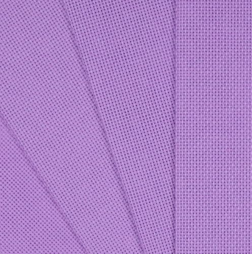 Image of KCS 4 /6 pc of 12 inch x 18 inch(30cmx45cm) 18CT Counted Cotton Aida Cloth Cross Stitch Fabric (4 pc, Lavender)