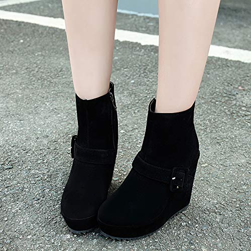 Dieenia Donna Moda Zeppa Polacchine Plateau con