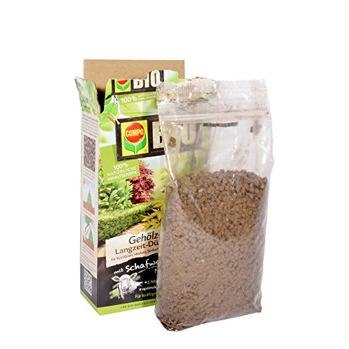 Compo BIO Gehölz-Langzeit-Dünger mit Schafwolle für Koniferen, Hecken, Sträucher & Bäume, 5 Monate Langzeitwirkung, 2 kg - 4