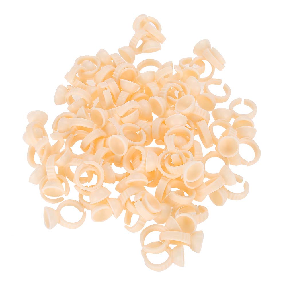 Pack of 100 Ink Rings InkCups Microblading Pigment Holder for Permanent Makeup, Eyelash Extensions (Without Partition)