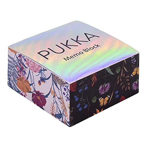 Pukka Pad, Bloom Memo Block - 500 hojas de papel blanco de 70 g/m², 80 x 80 mm, bordes impresos...