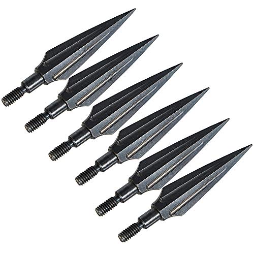 I-Sport 6pcs Sharp Blade Archery Broadheads 135 Grain Screw-in Arrow Heads Bow Hunting