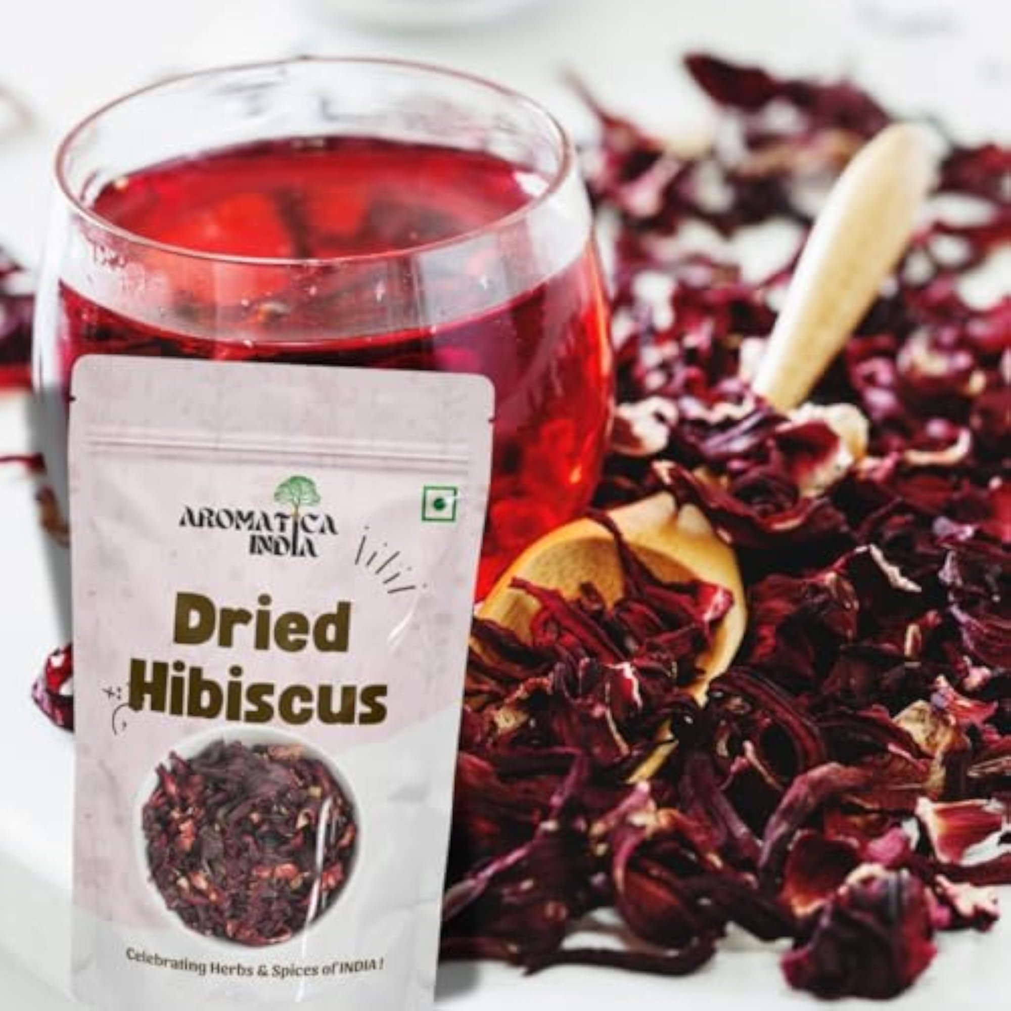Aromatica Dried Hibiscus Flowers, 100% Pure & Natural
