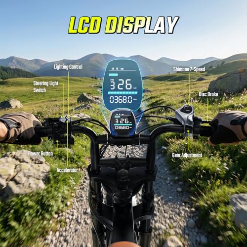 Image of TST Electric Bike for Adults, 1500W Peak Motor 60 Miles Fat Tire Ebike with 48V 15Ah Removable Battery 20 inch Fat Tire Electric Bike, Dual Suspension，R002