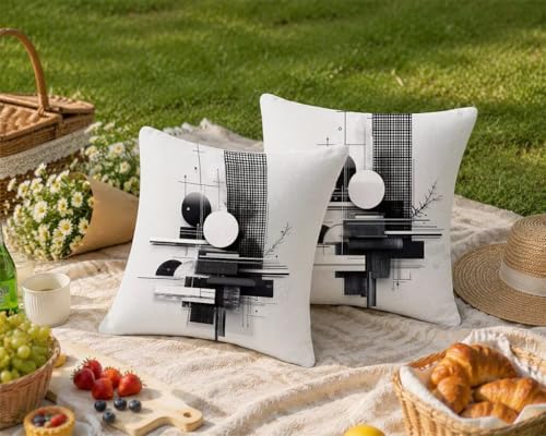 Housse coussin extérieur imperméable avec fermeture éclair lot de 2 - 3